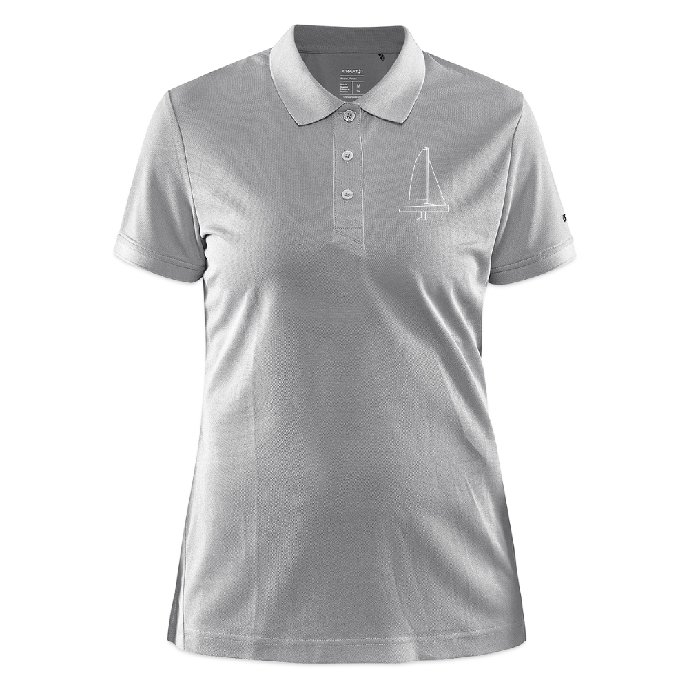 J70 - CrewPolo Frontmark (w) - Grau meliert