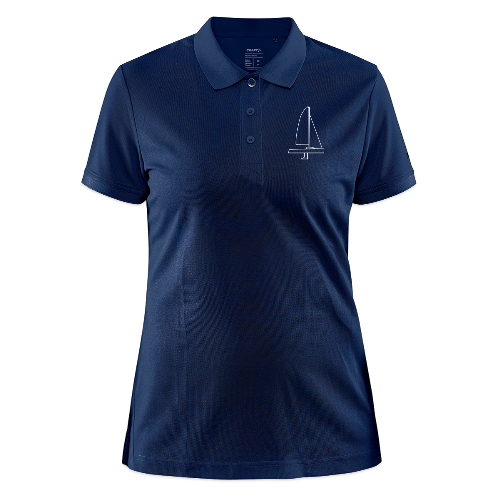 J70 - CrewPolo Frontmark (w) - Navy meliert
