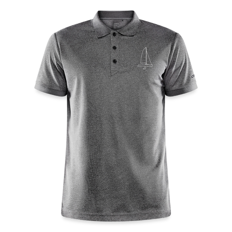 J70 - CrewPolo Frontmark (m) - Dunkelgrau meliert