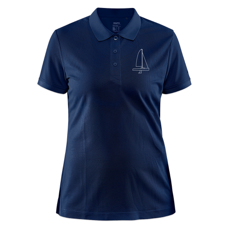 J70 - CrewPolo Frontmark (w) - Navy meliert