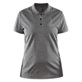 J70 - CrewPolo Frontmark (w) - Dunkelgrau meliert