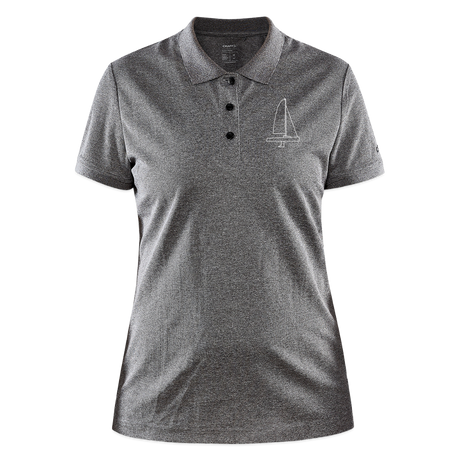 J70 - CrewPolo Frontmark (w) - Dunkelgrau meliert